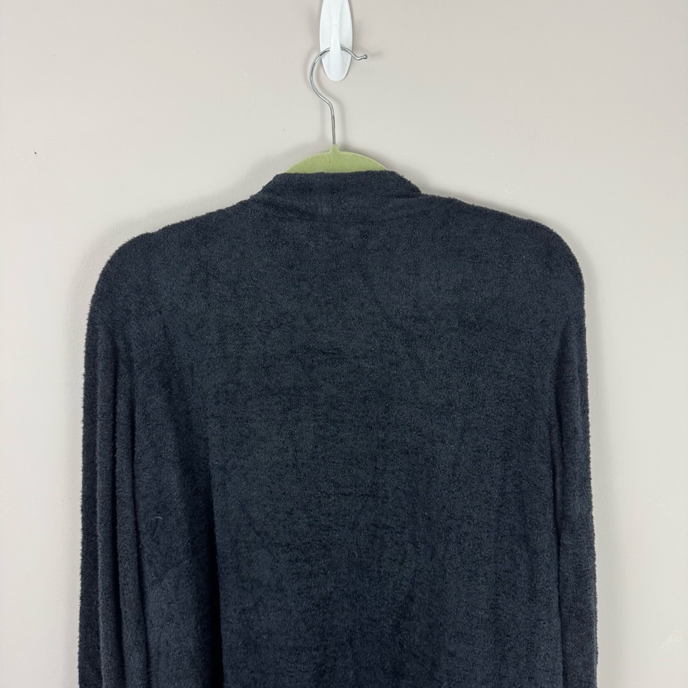 Barefoot Dreams Long Open Front Cardigan size L/XL Black Soft Lounge - Picture 8 of 9